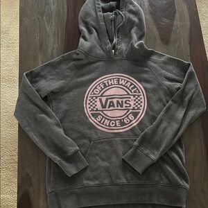 Vans Gray Hoodie with Pink Logo